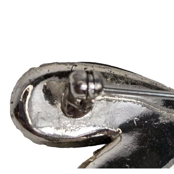 Vintage Monet Dragonfly Brooch Pin Silver Tone with Abalone Marcasite Rhinestone - Picture 5 of 7